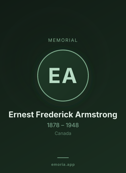 Memorial portrait of Ernest Frederick Armstrong