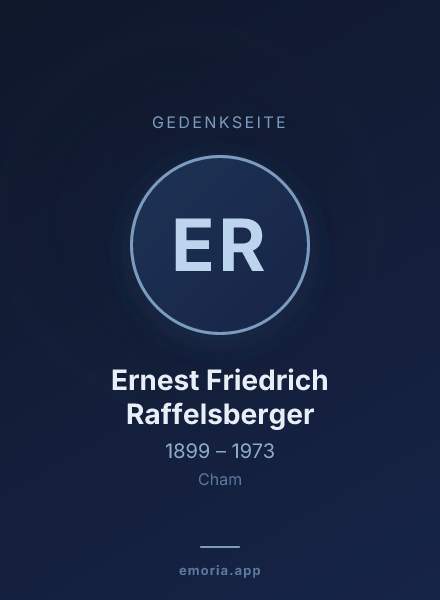 Gedenkportrait von Ernest Friedrich Raffelsberger