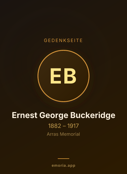Gedenkportrait von Ernest George Buckeridge
