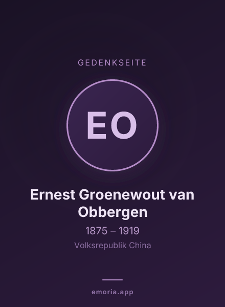 Gedenkportrait von Ernest Groenewout van Obbergen