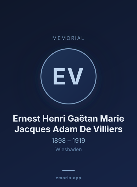 Memorial portrait of Ernest Henri Gaëtan Marie Jacques Adam De Villiers