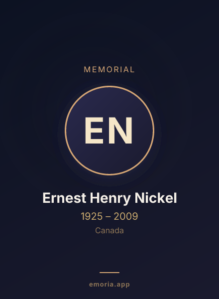 Memorial portrait of Ernest Henry Nickel