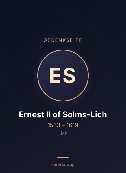 Gedenkportrait von Ernest II of Solms-Lich