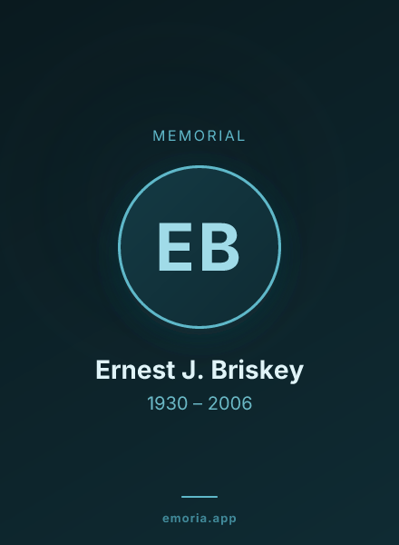 Memorial portrait of Ernest J. Briskey