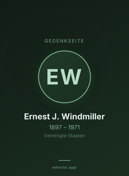 Gedenkportrait von Ernest J. Windmiller