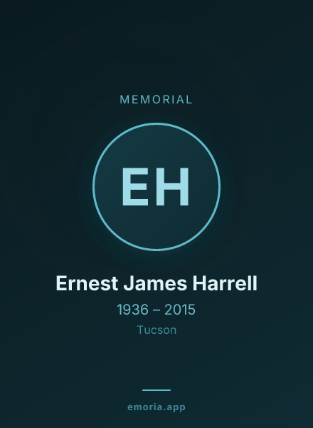 Memorial portrait of Ernest James Harrell