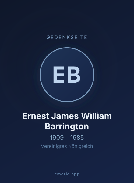 Gedenkportrait von Ernest James William Barrington