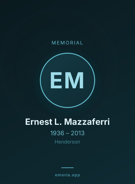 Memorial portrait of Ernest L. Mazzaferri