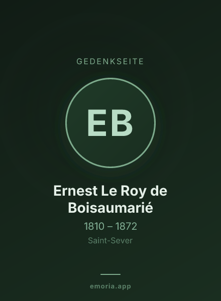 Gedenkportrait von Ernest Le Roy de Boisaumarié