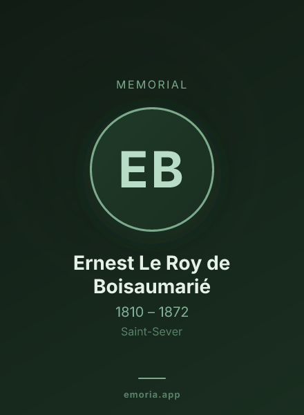 Memorial portrait of Ernest Le Roy de Boisaumarié