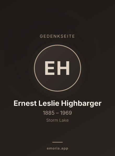 Gedenkportrait von Ernest Leslie Highbarger
