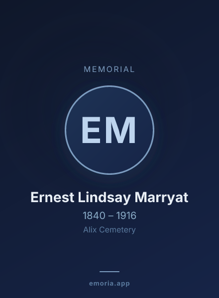 Memorial portrait of Ernest Lindsay Marryat