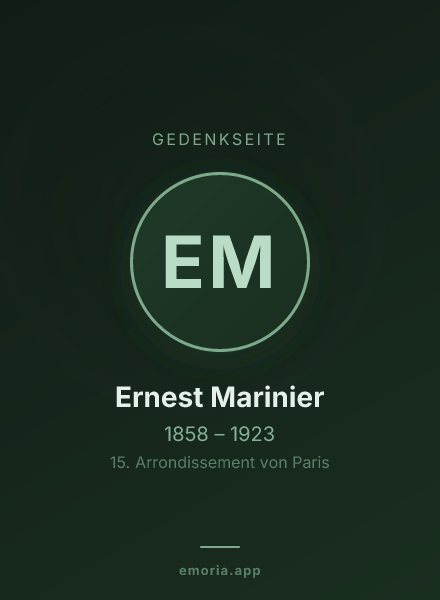 Gedenkportrait von Ernest Marinier