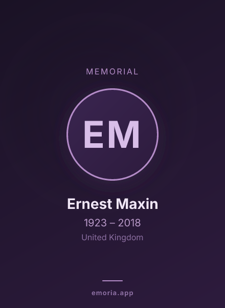 Memorial portrait of Ernest Maxin