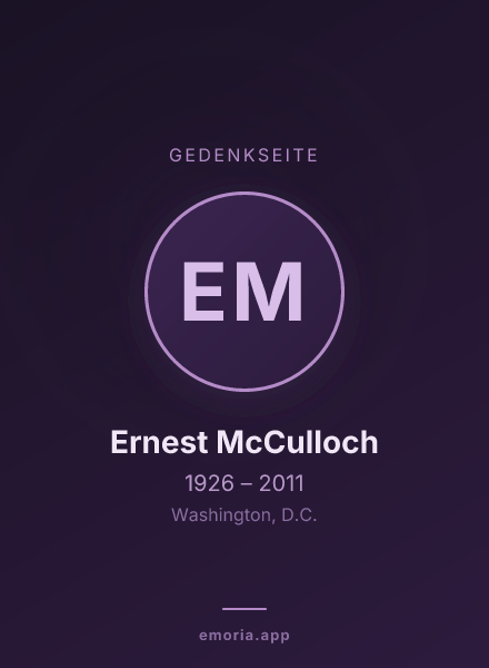 Gedenkportrait von Ernest McCulloch