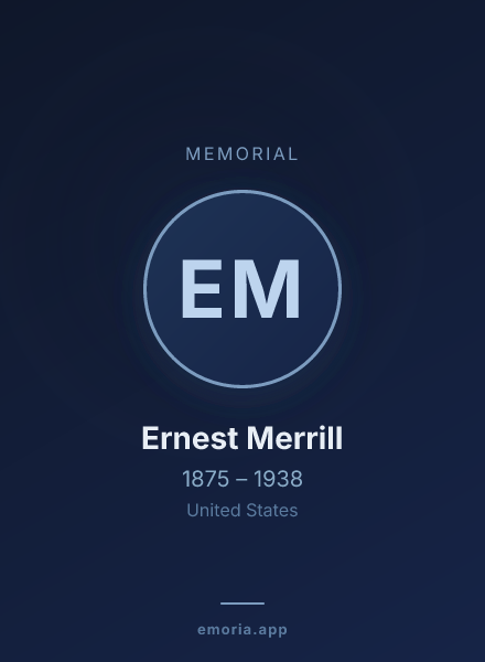 Memorial portrait of Ernest Merrill
