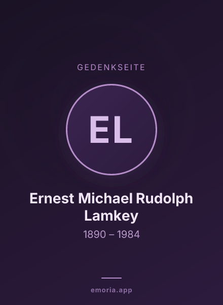 Gedenkportrait von Ernest Michael Rudolph Lamkey