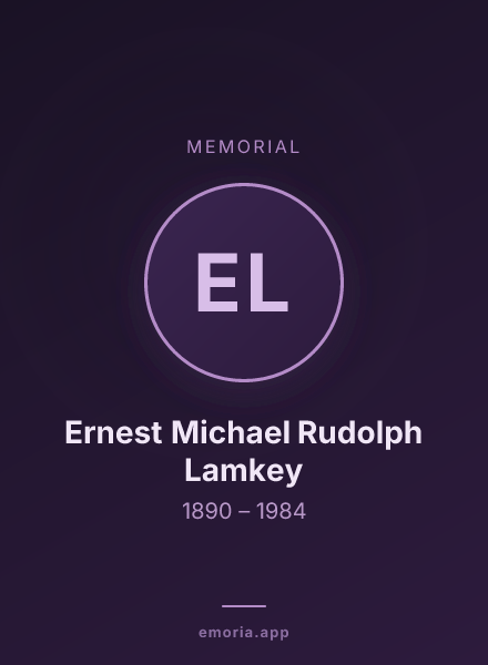 Memorial portrait of Ernest Michael Rudolph Lamkey