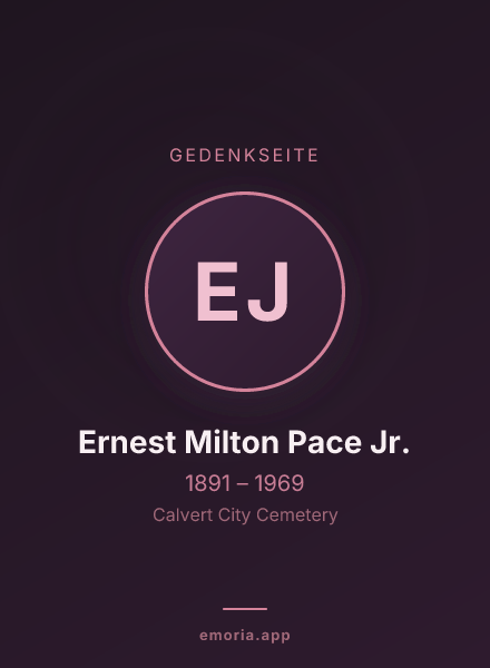 Gedenkportrait von Ernest Milton Pace Jr.