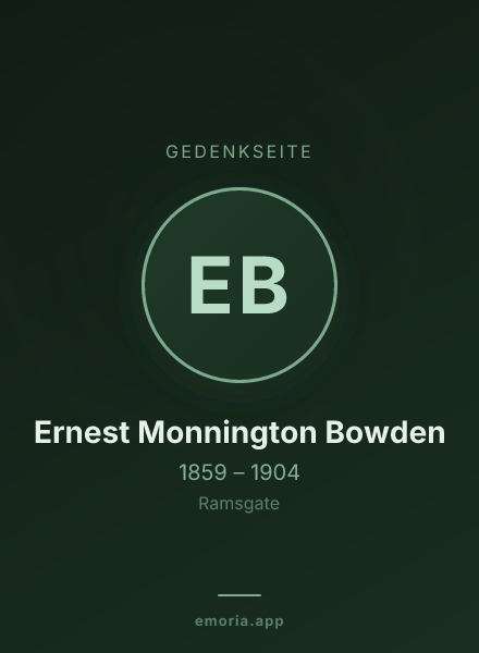 Gedenkportrait von Ernest Monnington Bowden