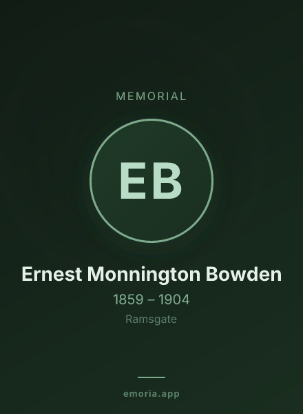 Memorial portrait of Ernest Monnington Bowden