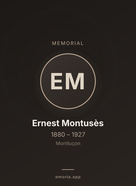 Memorial portrait of Ernest Montusès