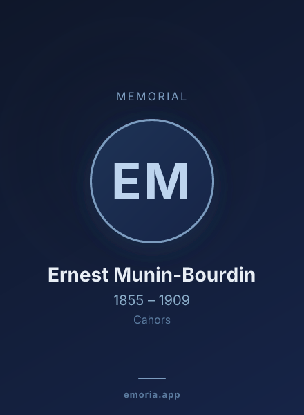 Memorial portrait of Ernest Munin-Bourdin
