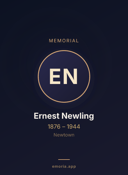 Memorial portrait of Ernest Newling