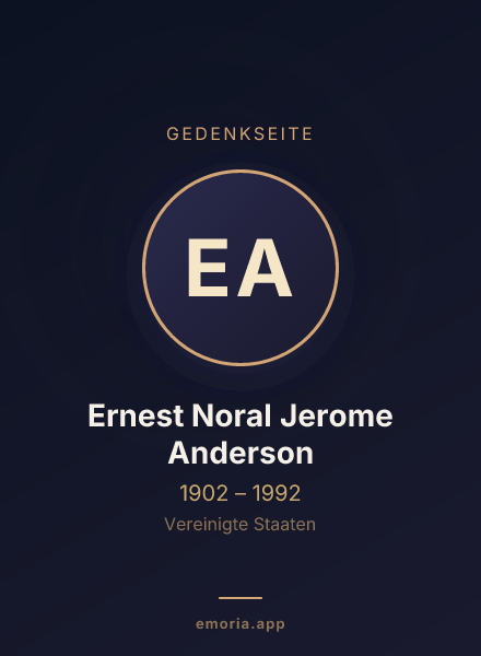 Gedenkportrait von Ernest Noral Jerome Anderson