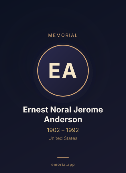 Memorial portrait of Ernest Noral Jerome Anderson