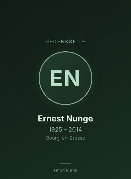 Gedenkportrait von Ernest Nunge