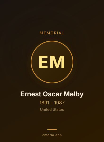 Memorial portrait of Ernest Oscar Melby