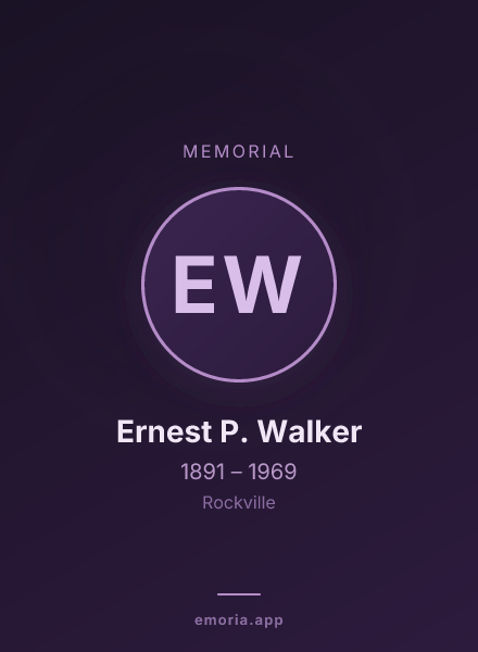 Memorial portrait of Ernest P. Walker