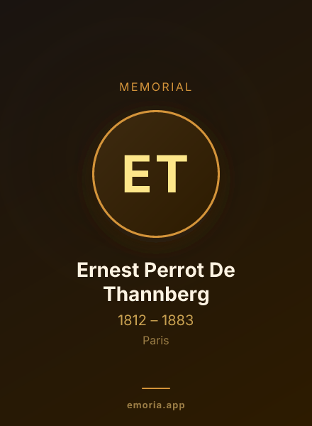 Memorial portrait of Ernest Perrot De Thannberg
