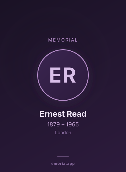 Memorial portrait of Ernest Read