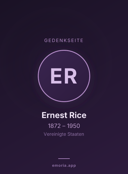 Gedenkportrait von Ernest Rice