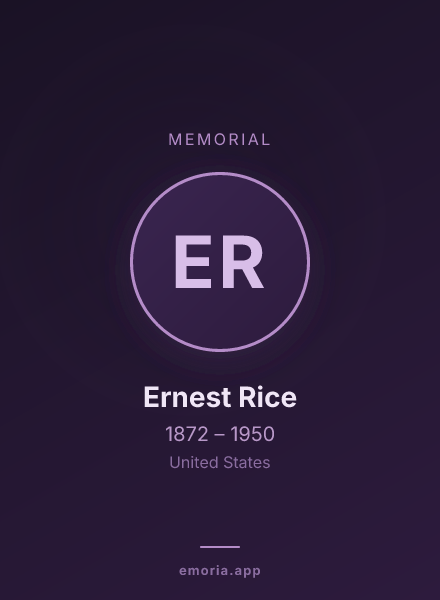 Memorial portrait of Ernest Rice