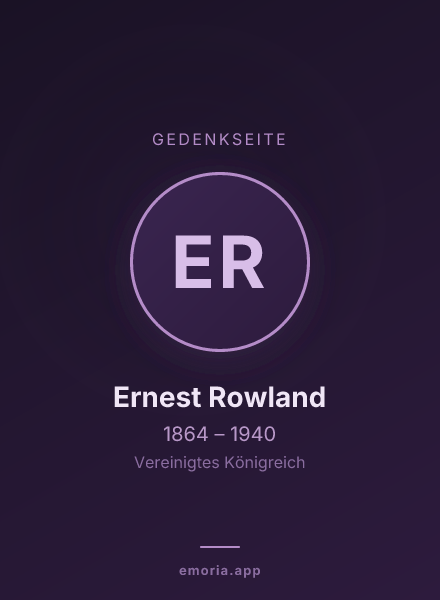 Gedenkportrait von Ernest Rowland