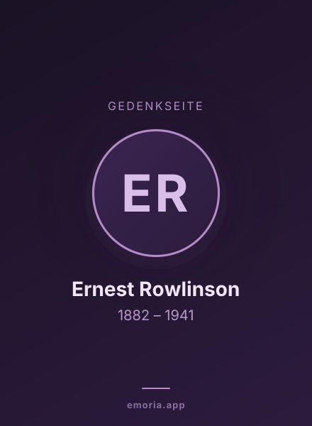 Gedenkportrait von Ernest Rowlinson