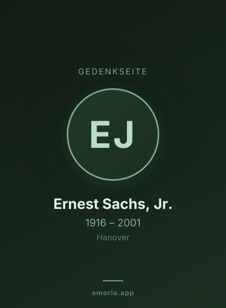 Gedenkportrait von Ernest Sachs, Jr.