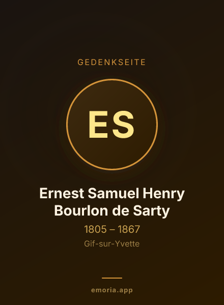 Gedenkportrait von Ernest Samuel Henry Bourlon de Sarty