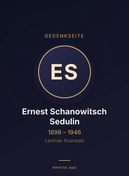 Gedenkportrait von Ernest Schanowitsch Sedulin