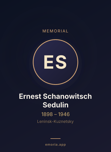 Memorial portrait of Ernest Schanowitsch Sedulin
