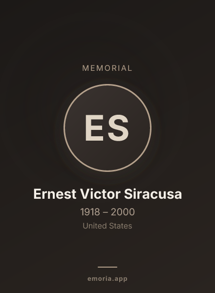 Memorial portrait of Ernest Victor Siracusa