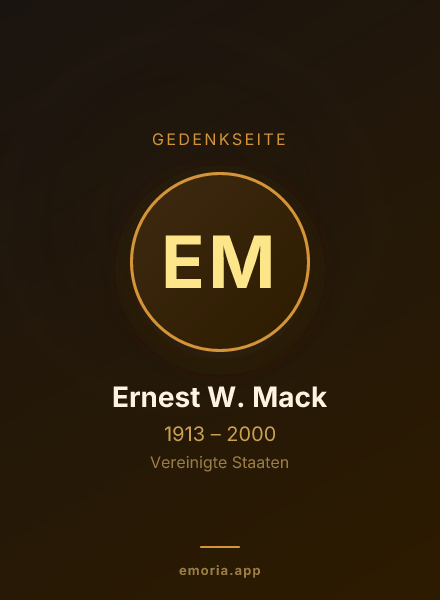 Gedenkportrait von Ernest W. Mack
