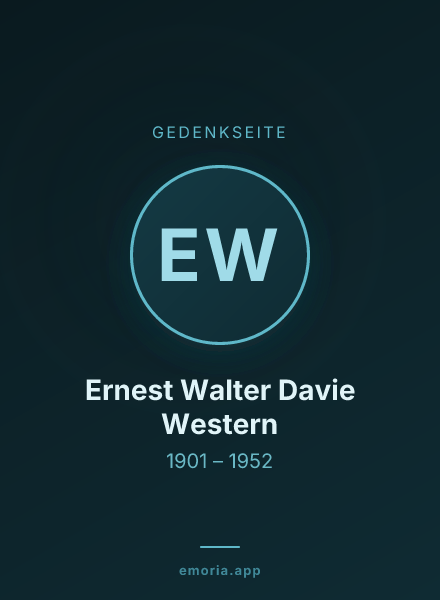 Gedenkportrait von Ernest Walter Davie Western