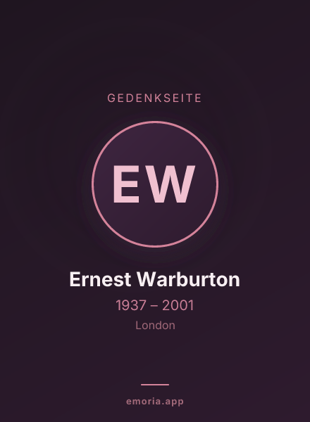 Gedenkportrait von Ernest Warburton