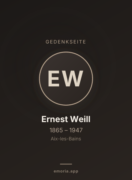 Gedenkportrait von Ernest Weill