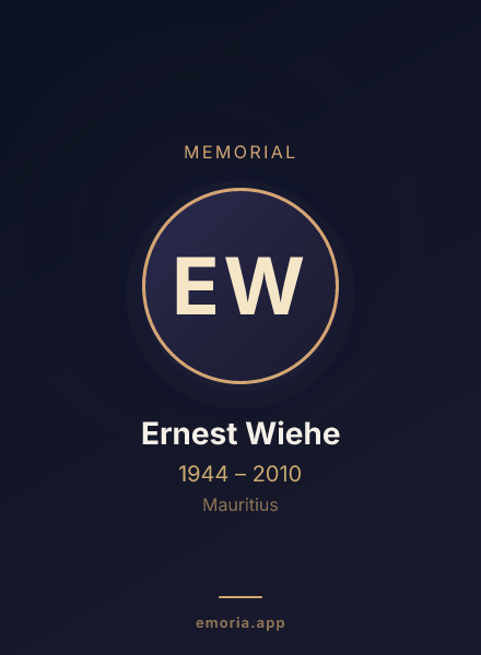 Memorial portrait of Ernest Wiehe