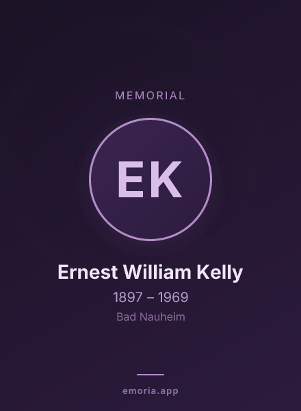 Memorial portrait of Ernest William Kelly
